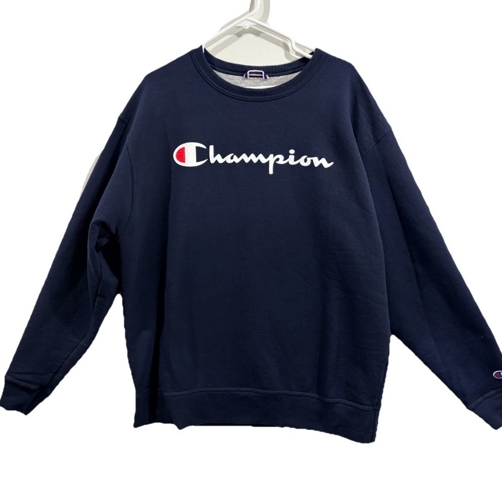 Men’s Navy Logo Crewneck Sweatshirt Winter Casual Size XL Minimalist